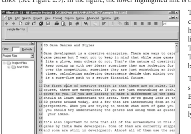 Figure 2.9  Bookmarked text shown in lighter gray.