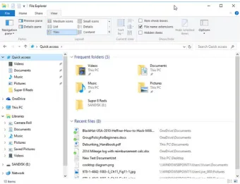 Figure 1-7. Quick access to files and folders in Windows 10
