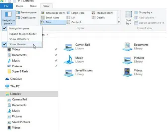 Figure 3-1. Making Libraries visible in File Explorer