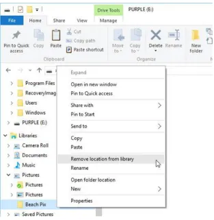 Figure 3-4. Removing a folder from a Library