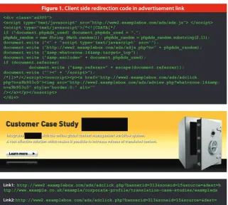 Figure 1. Client side redirection code in advertisement link