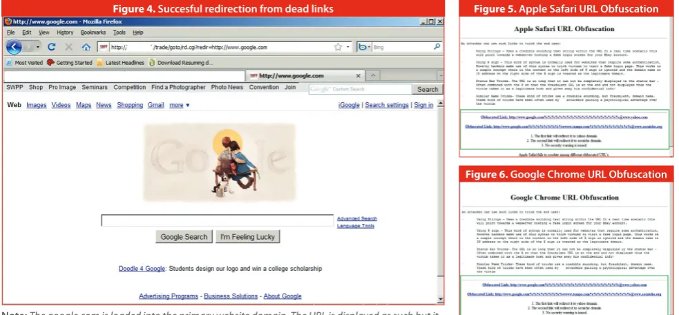 Figure 4. Succesful redirection from dead links