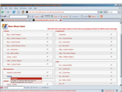 Figure 8.3 Adding a new menu item