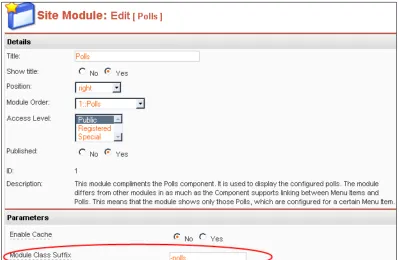 Figure 9.3 Setting a Module Class Suffix