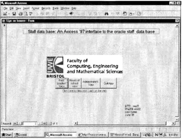 Figure 1.1: The main menu or Switchboard 