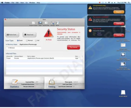Figure 1. Fake dialog box informing users that their systems are infected