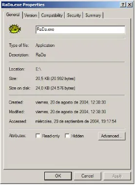 Figure 6: RaDa ﬁle properties (I)