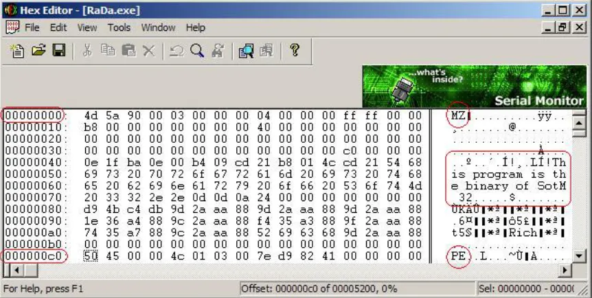 Figure 8: RaDa ﬁle raw PE header
