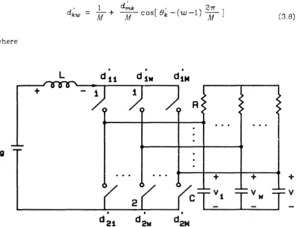 Fig. 3. 3 M-phase boost inverter with two M-throw switches pulss-wid.th-rnodulated by sinusoidal functions