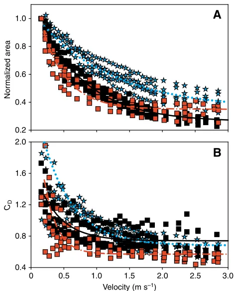 Table 1. Normalized area model parameters for 10 intertidal algae