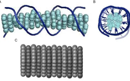 Figure 1.4. The structure of DNA facilitates long-range, rapid electron transfer.  A)  Side view of DNA