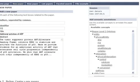 Fig. 2BioSem: Creating a new resource