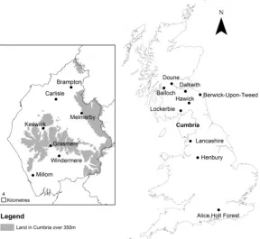 Fig. 1. Geographical locations of grey squirrel DNA sample locations in the UK. 