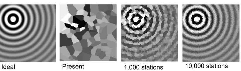 Figure 4.1: Increasing sensor density enables better visualization of earthquakes.