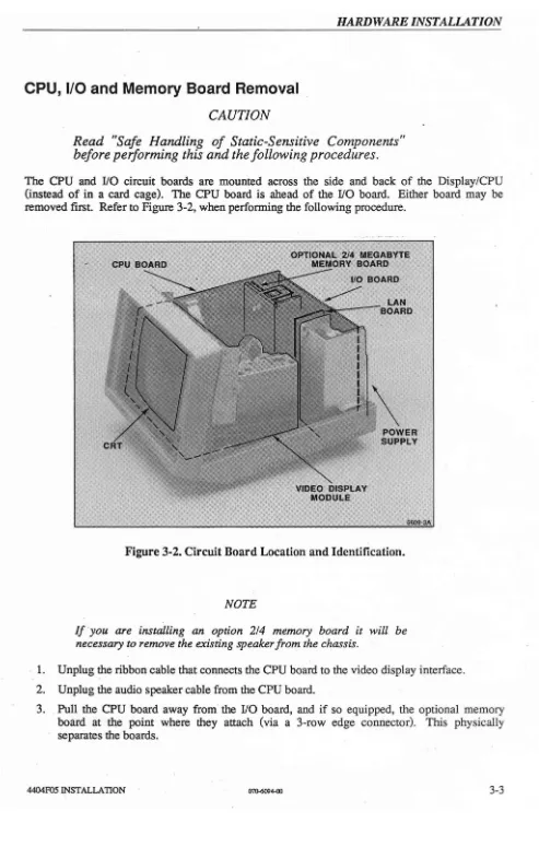 Figure 3-2. Circuit Board Location and Identification. 