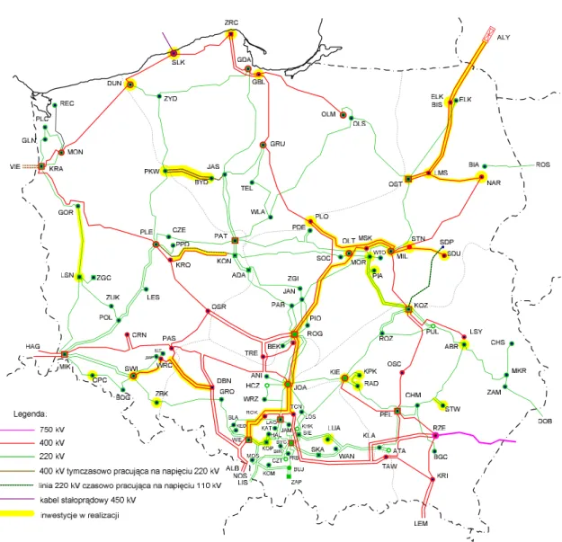 Figure 1. Diagram of the transmission network – as of 01.01.2013 1