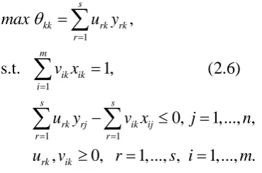 Table 2.1 cross-efficiency matrix for n DMUs 