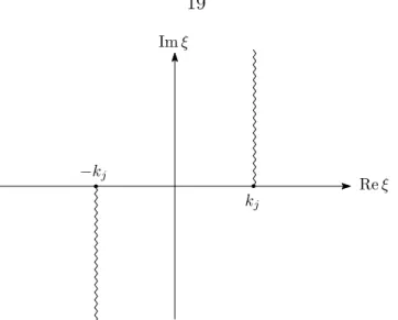 Figure 2.2: Branch-cuts and domain of definition for the function γ j =