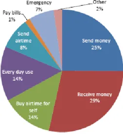 Figure 1.1  The Most Common Uses for M-Pesa in Kenya 