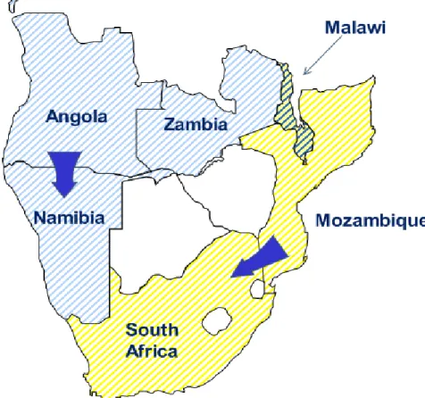 Figure 2.1  Countries of study  