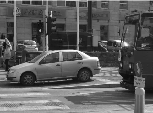 Fig. 1. Model bus - tram stop at the Lubicz St. in Krakow 