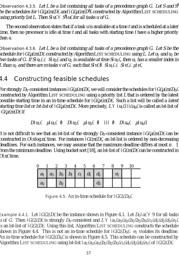 Figure 4.5. An in-time schedule for (G, 2, D 0 )