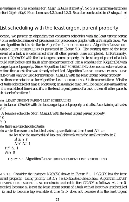 Figure 5.3. Algorithm L EAST URGENT PARENT LIST SCHEDULING