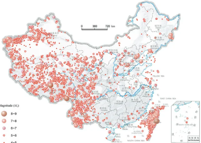 Fig. 6. Epicenter distribution in China (1949–2000). (28)