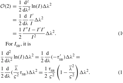 Figure 1a displays =andspectral structure (in terms of OD) caused by the shift, calcu-lated as lnresulting from the linearisation in Eq