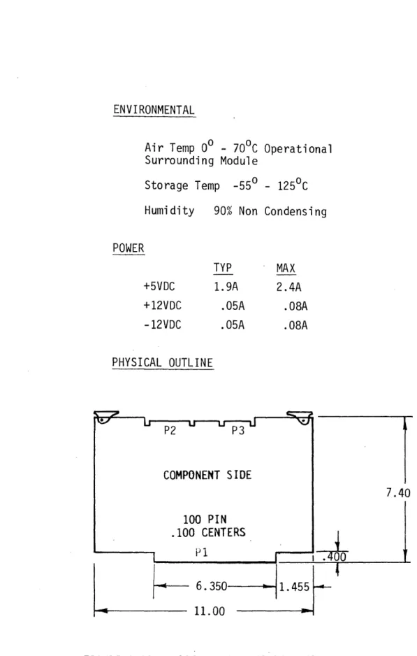 FIGURE  3-13  MASTER  CPU  ENVIRONMENTAL,  POWER  AND  PHYSICAL  REQUIREMENTS 
