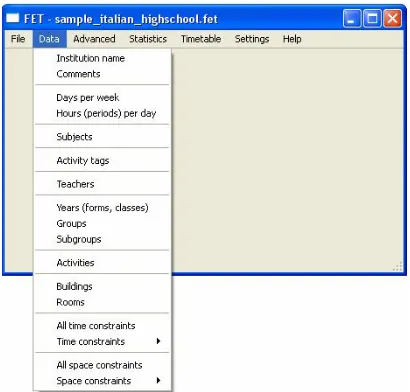 Figure 2.2.1 Initial GUI of FET Program. 