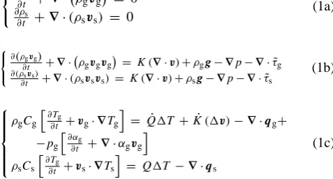 Table 1). Moreover, it is necessary to add transient terms tothe conservation equations, which become neither non-linearnor analytically resolvable