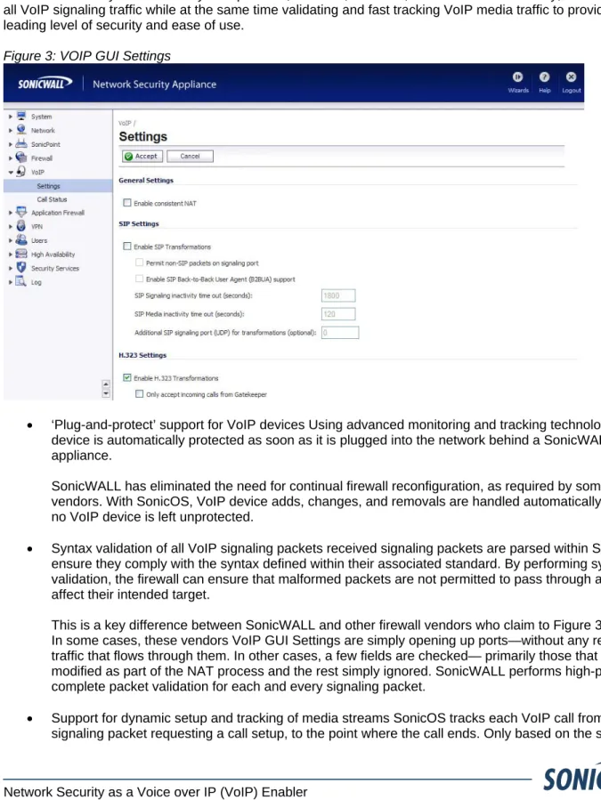 Figure 3: VOIP GUI Settings 