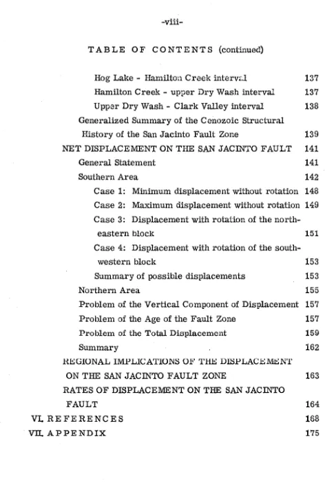 TABLE OF' CONTENTS (continued) 
