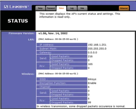 Figure 6-9The Status Tab
