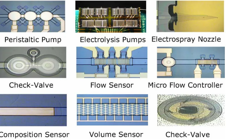 Figure 1-9: Parylene microfluidic devices.  