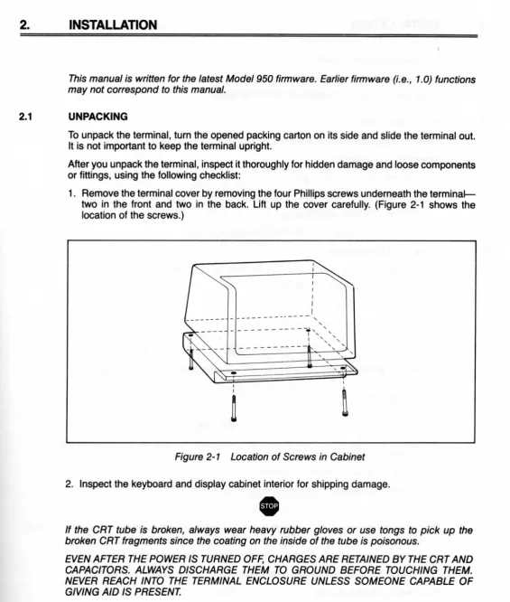 Figure 2-1 Location of Screws in Cabinet • 