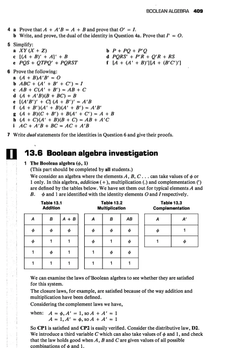 Table 13.1 Addition 
