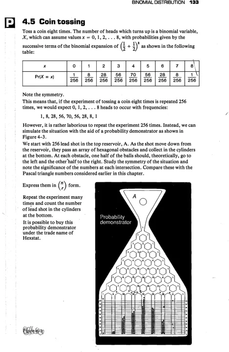 Figure 4-3. simulate the situation with the aid of a probability demonstrator as shown in We start with 256 lead shot in the top reservoir, A
