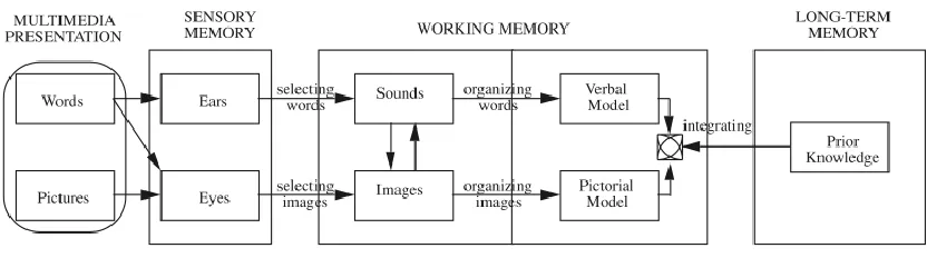 Figure 1. Mayer’s CTML model (Mayer, 2001, p. 37). 
