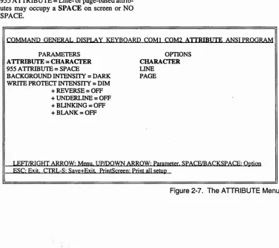Figure 2-7. The ATTRIBUTE Menu