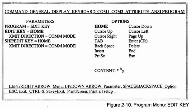 Figure 2-10. Program Menu: EDIT KEY