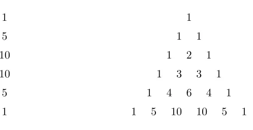 Figure 3.5: Fifth Layer of Pascal’s Pyramid