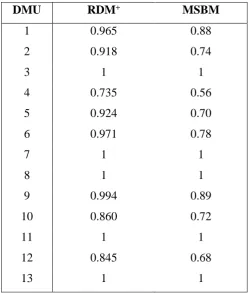 Table 15: Outputs of RDM and MSBM 