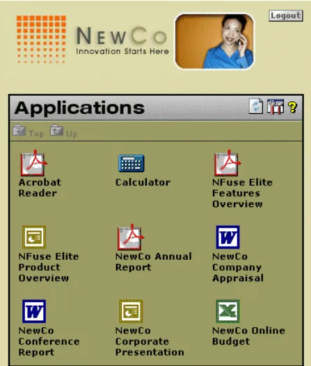 Figure 1-4   Example NFuse window from the Citrix Demoroom Web site