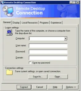 Figure 2.14: The Remote Desktop Connection client. 