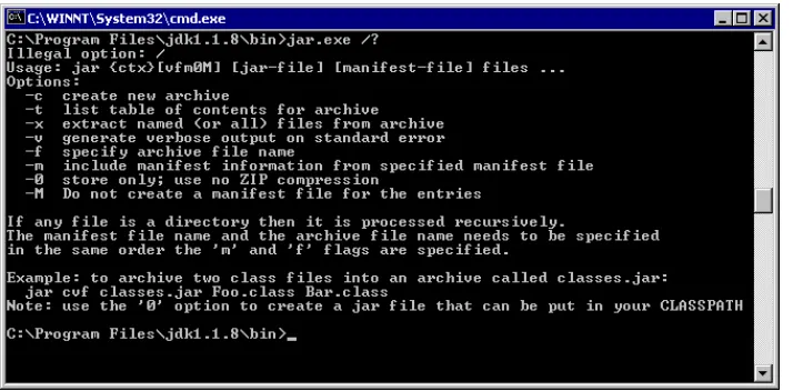 Figure 7.  The Jar utility 