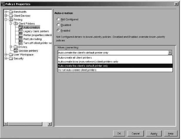 Figure 4: Auto-creation policy rule properties panel
