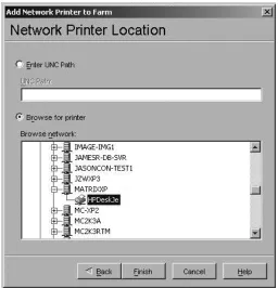 Figure 6: Adding a printer to Session Printers policy by browsing