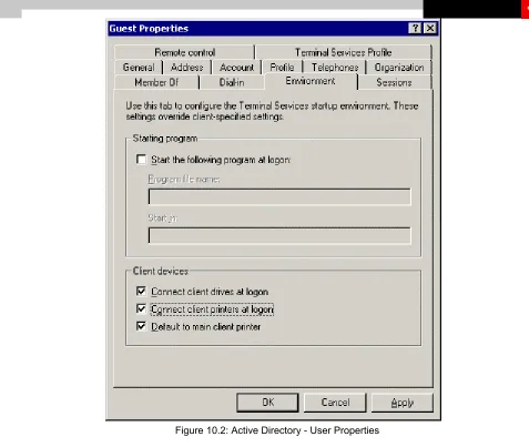 Figure 10.2: Active Directory - User Properties 